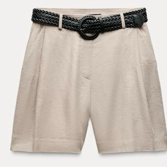 NWT Zara 2pcs LINEN BLAZER SHORTS SET SiZE M - Picture 6 of 12